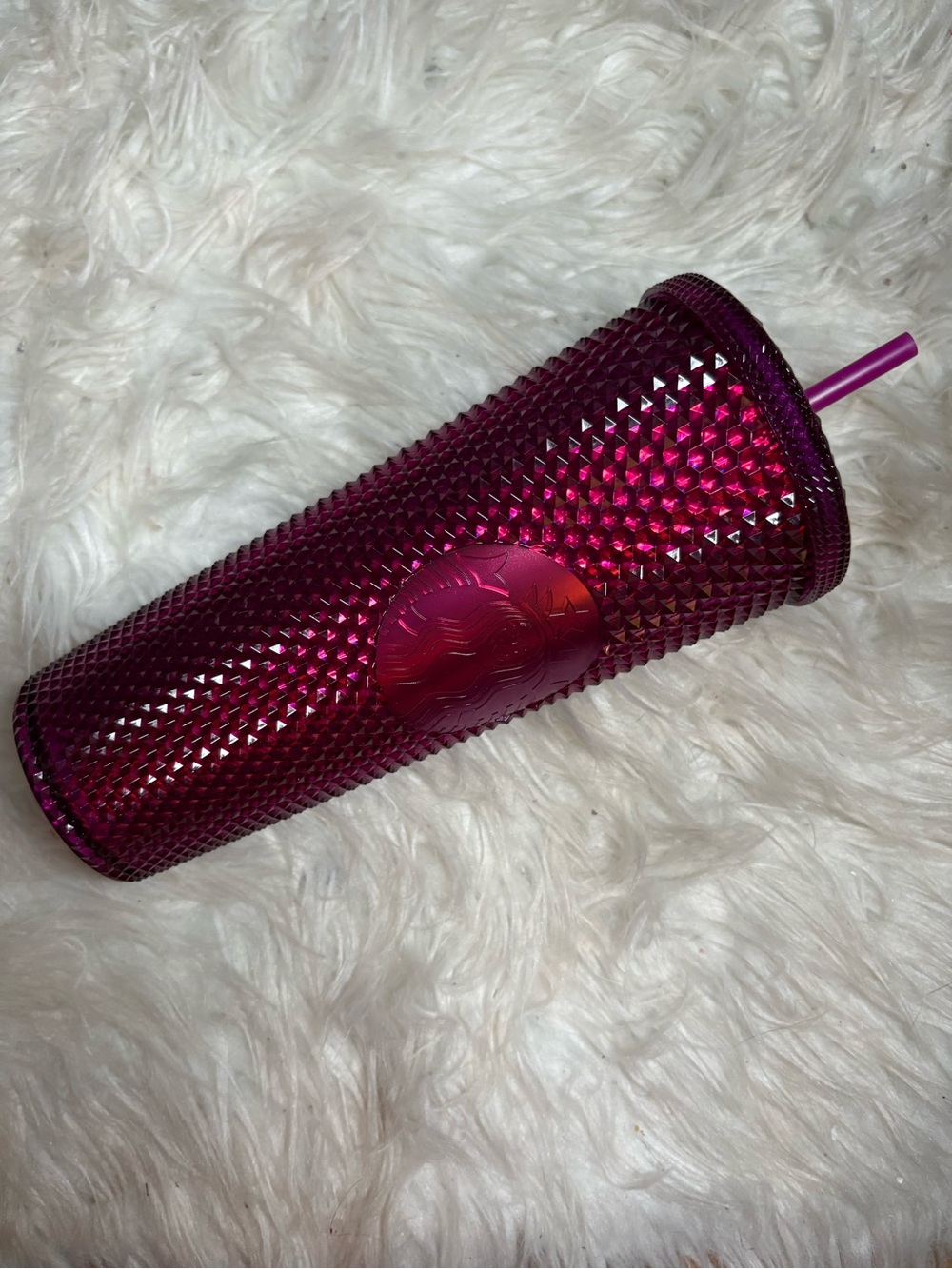 Starbucks Studded Metallic Pink Tumbler with Straw